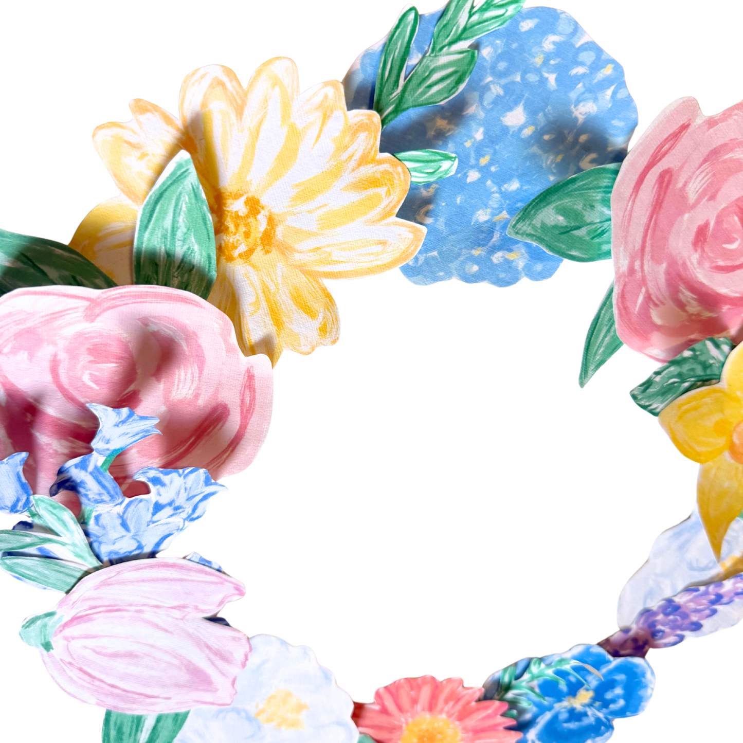 Printable Spring Floral Wreath – Handpainted Watercolor DIY Door Decor