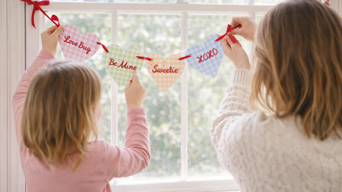 ❤️ DIY Gingham Conversation Hearts Garland: A Sweet & Stylish Valentine’s Craft