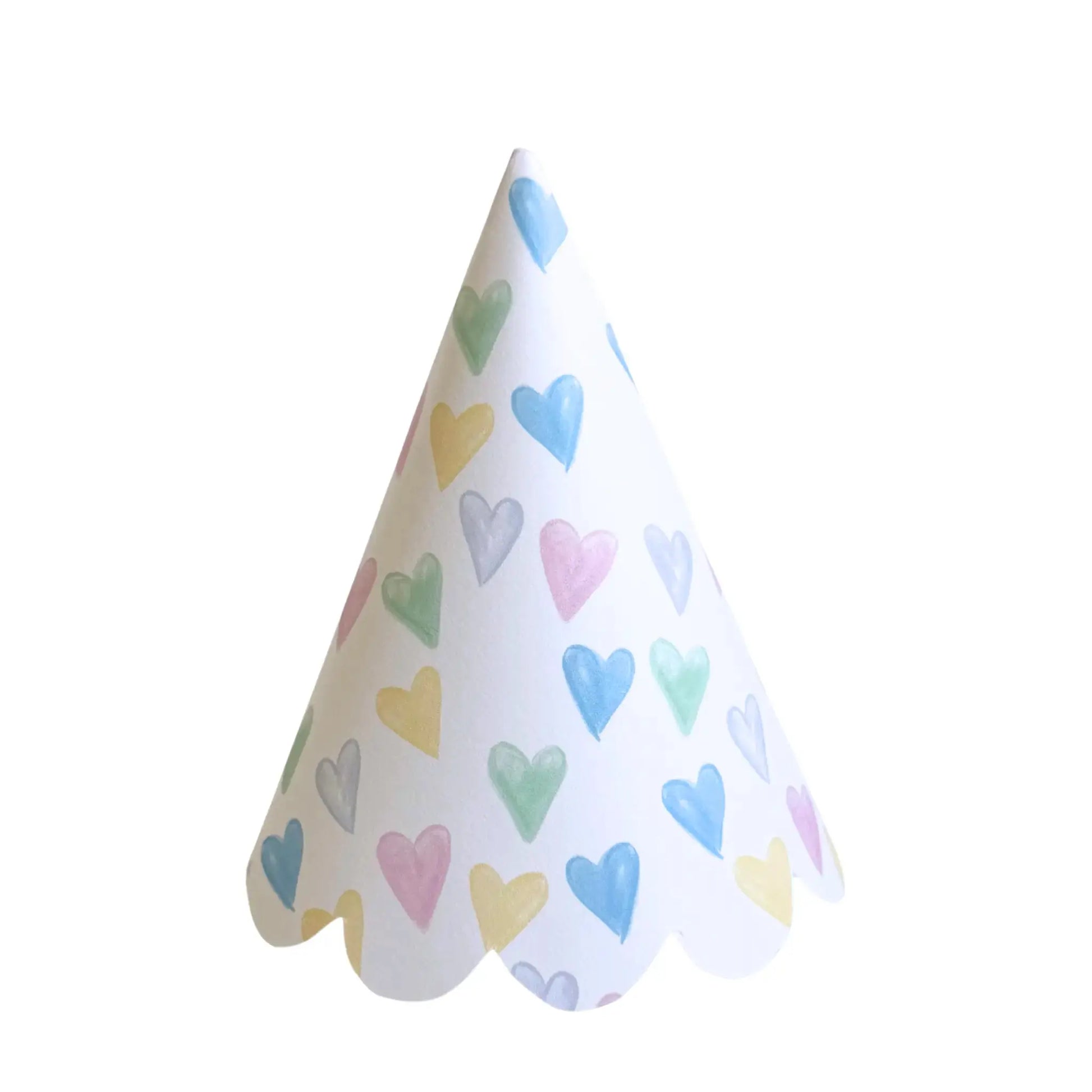 Pastel Confetti Hearts Party Hat Printable | Scalloped Edge DIY Party Hat - Jamie Ann Studio