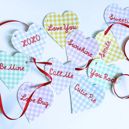 Gingham Conversation Hearts, Bitsy Jamie Ann Studio