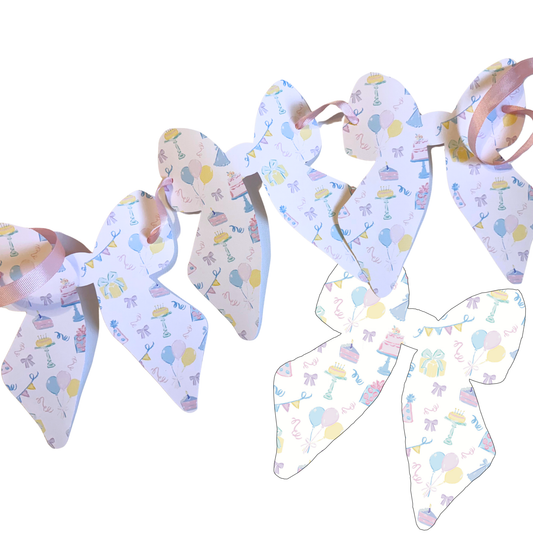 Printable Party Bow – Pastel Watercolor Birthday Decor