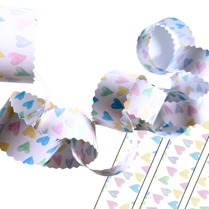Confetti Hearts Printable Paper Chains | Double-Sided Pastel Garland DIY Party Decor - Jamie Ann Studio