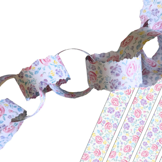 Flower Market Printable Paper Chains | Double-Sided Floral Garland DIY Party Decor - Jamie Ann Studio