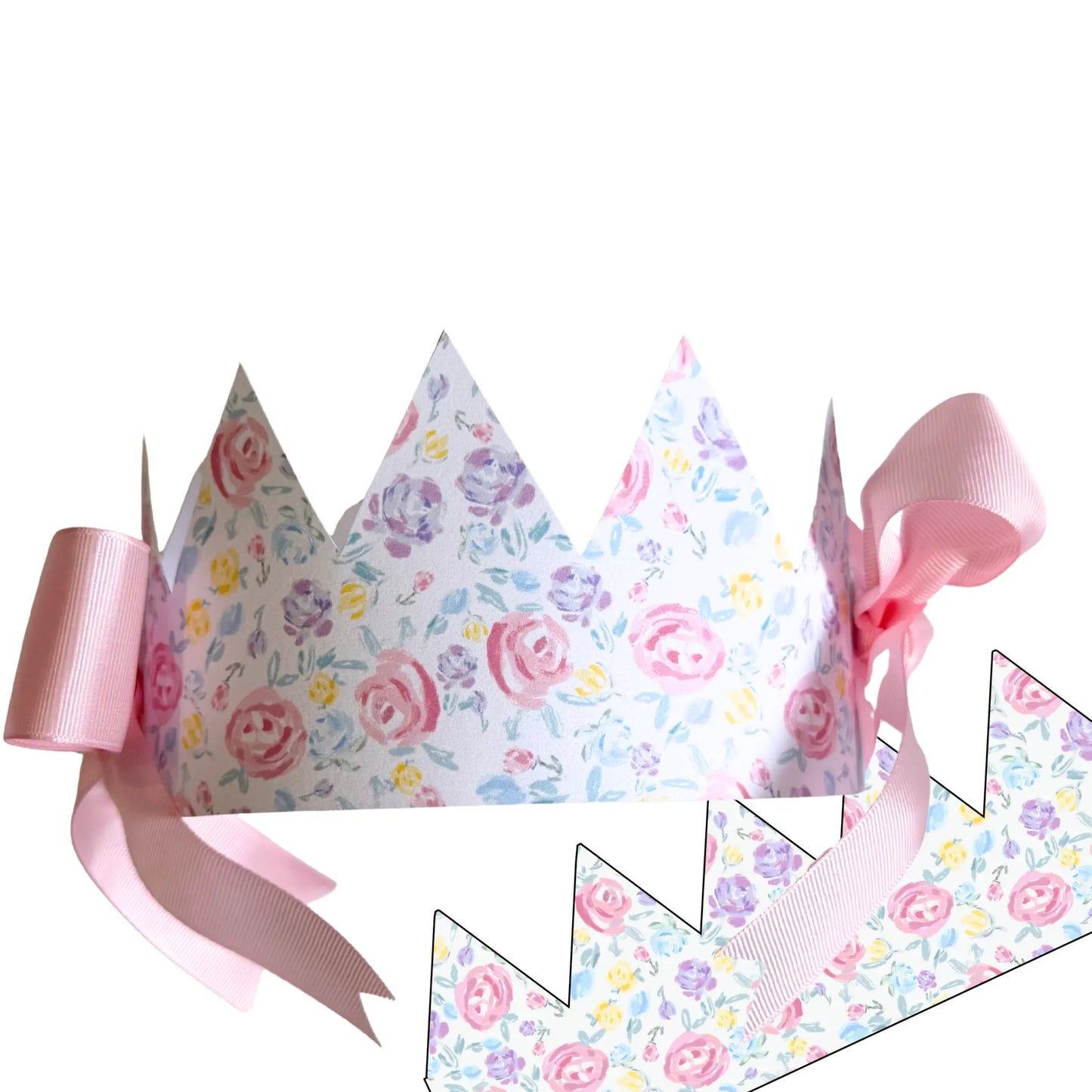 Flower Market Floral Printable Crown | DIY Birthday & Tea Party Crown - Jamie Ann Studio