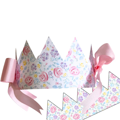 Flower Market Floral Printable Crown | DIY Birthday & Tea Party Crown - Jamie Ann Studio
