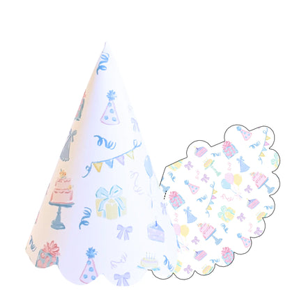 Lovely Day Pastel Birthday Party Hat Printable | Scalloped Edge DIY Birthday Hat - Jamie Ann Studio