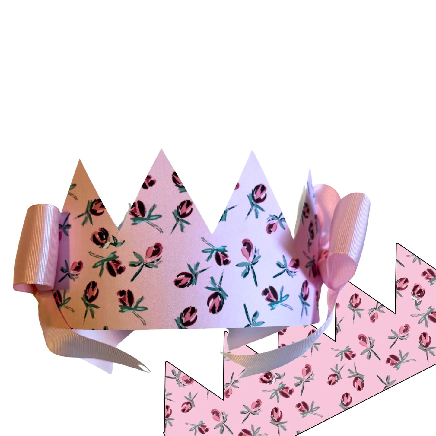 Velvet Rosebuds Floral Printable Crown | DIY Birthday Party Crown - Jamie Ann Studio