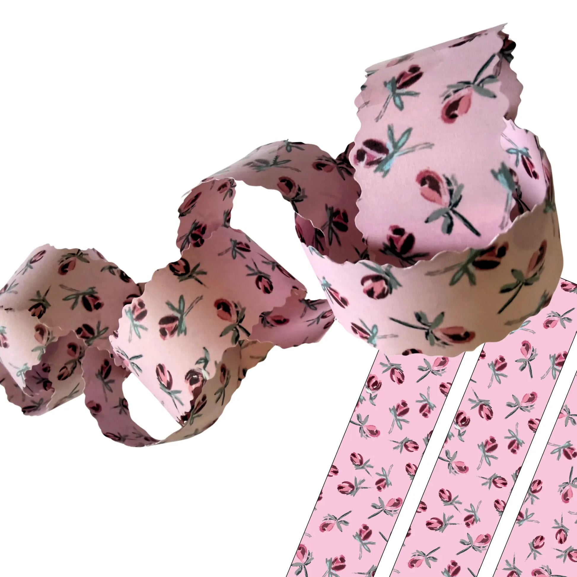 Velvet Rosebuds Printable Paper Chains | Double-Sided Floral Garland DIY Party Decor - Jamie Ann Studio